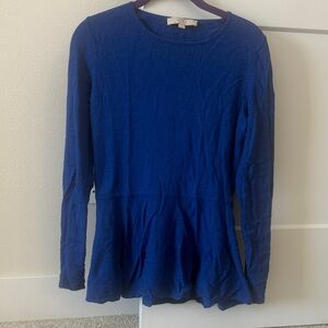 LOFT Cobalt Blue Peplum Sweater